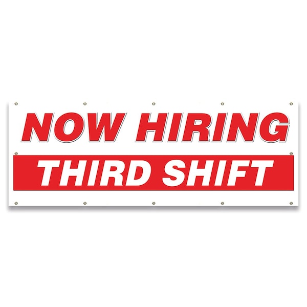 Now Hiring Third Shift Banner Apply Inside Accepting Application Single Sided